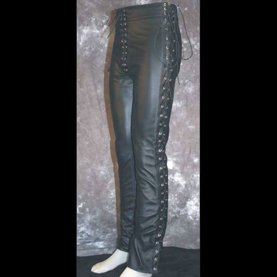 leather pants with side laces