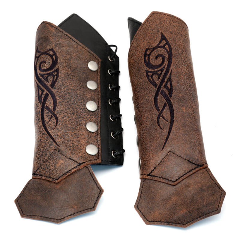 embroidered leather bracer