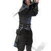 Leather Assassin Jerkin with Tails and Hood