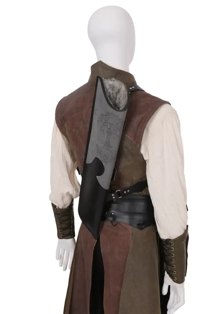 Carquois En Cuir Elven Rangers Pour LARP - Vert/Noir, Taille Unique, Reproduction