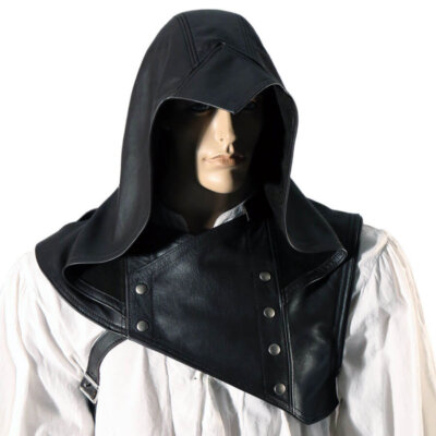 Brotherhood Cowl: hooded leather cowl