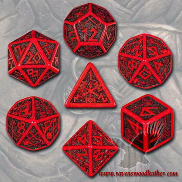 Dwarven Dice Set-Red & Black