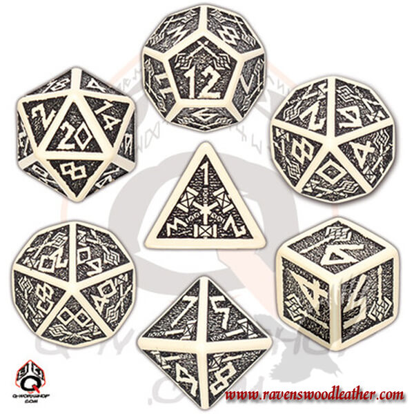 Dwarven Dice Set-Beige & Black