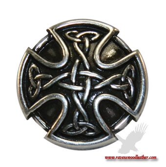 Celtic Maltese Cross Concho-Nickel