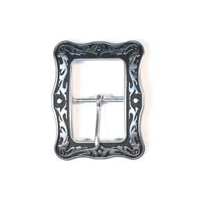 1 1/2" Floral Buckle Square Shadowed