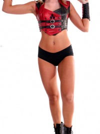 Harley Quinn Custom Cropped Leather Bodice Leather Harley Quinn CosPlay