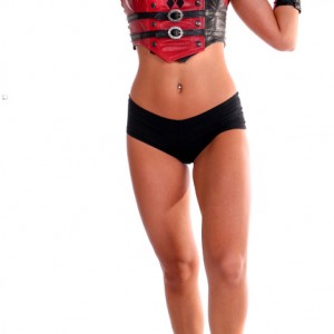 Harley Quinn Custom Cropped Leather Bodice Leather Harley Quinn CosPlay