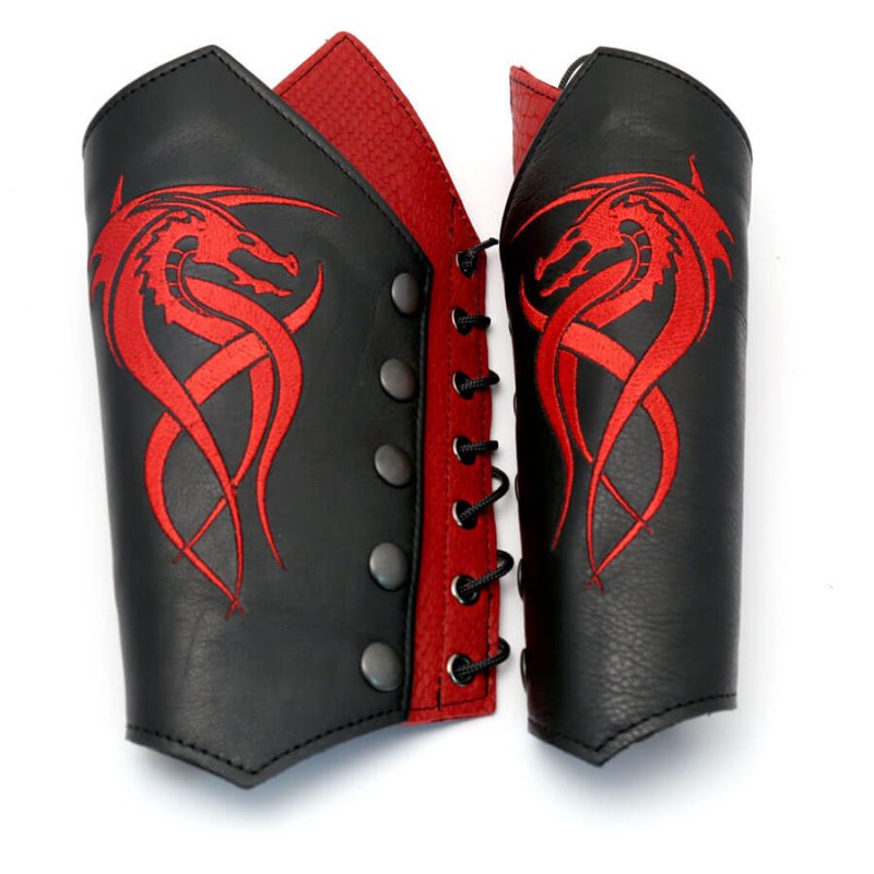 embroidered leather bracer