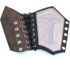 leather bracer with mjolnir embroidery