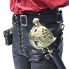 Leather offset pirate belt side