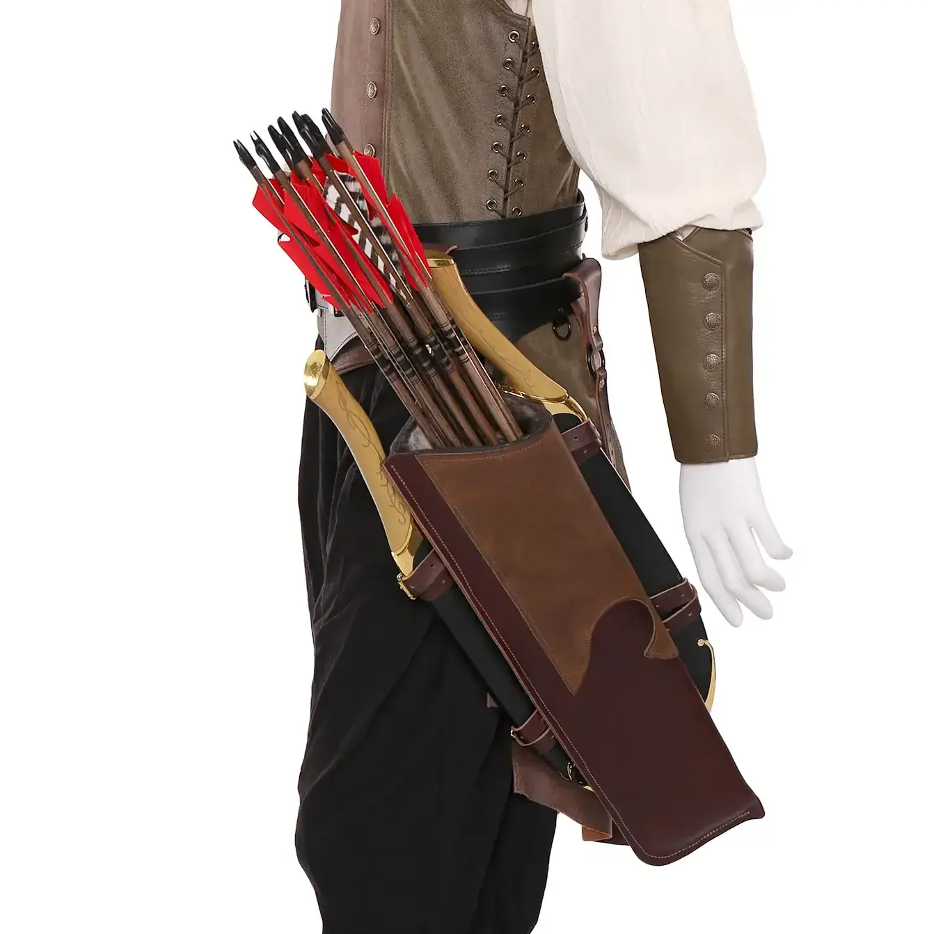 Elven Side Quiver - Leather Arrow Holder for Archery