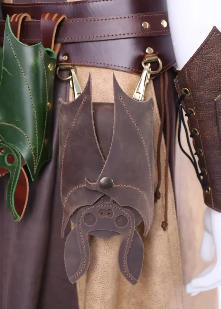 brown leather bat backpack Bat Pouch