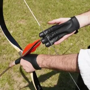 3 Finger Archery Glove - Deer/Deer - Black