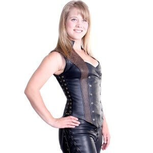 Assassin Bodice custom leather v neck top