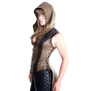 Riding Hood Saint Bodice Dress: custom hooded tailcoat dress